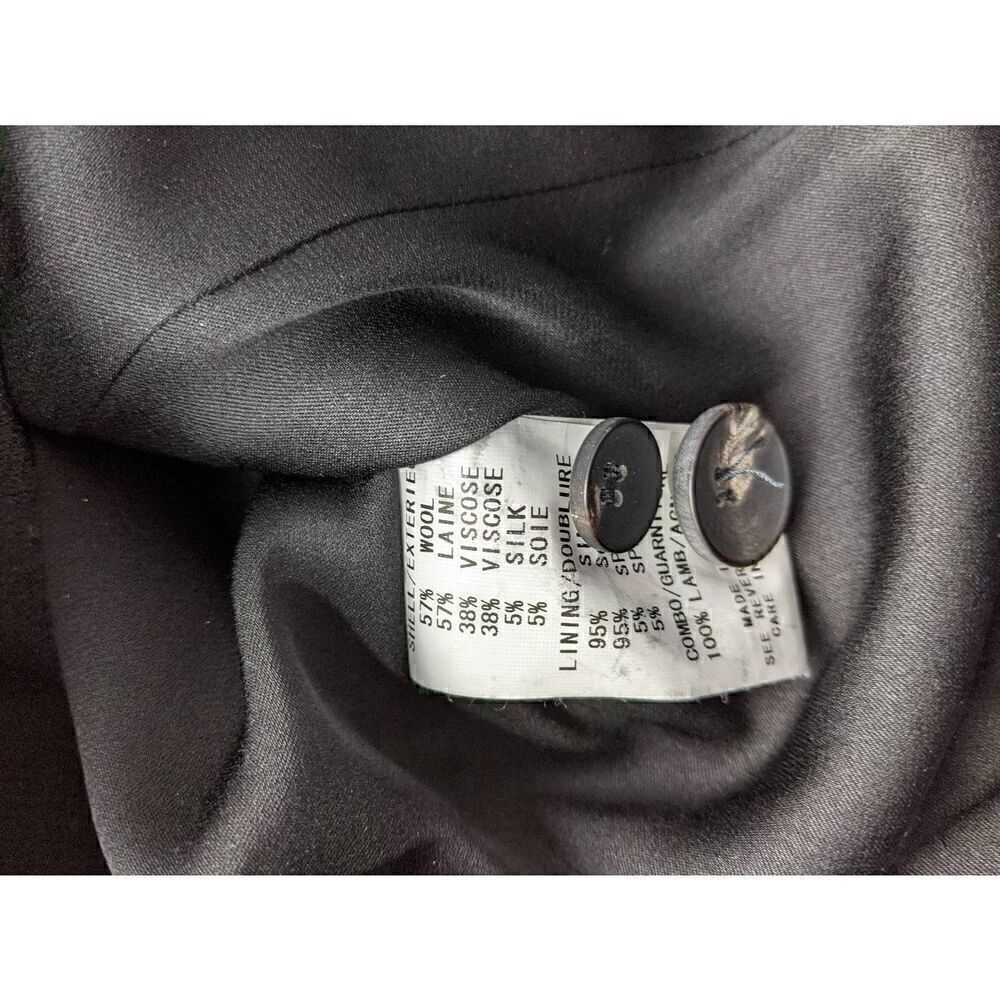 Helmut Lang Black Leather Wool Silk Blazer Size 0 XS‎ - Picture 6 of 8